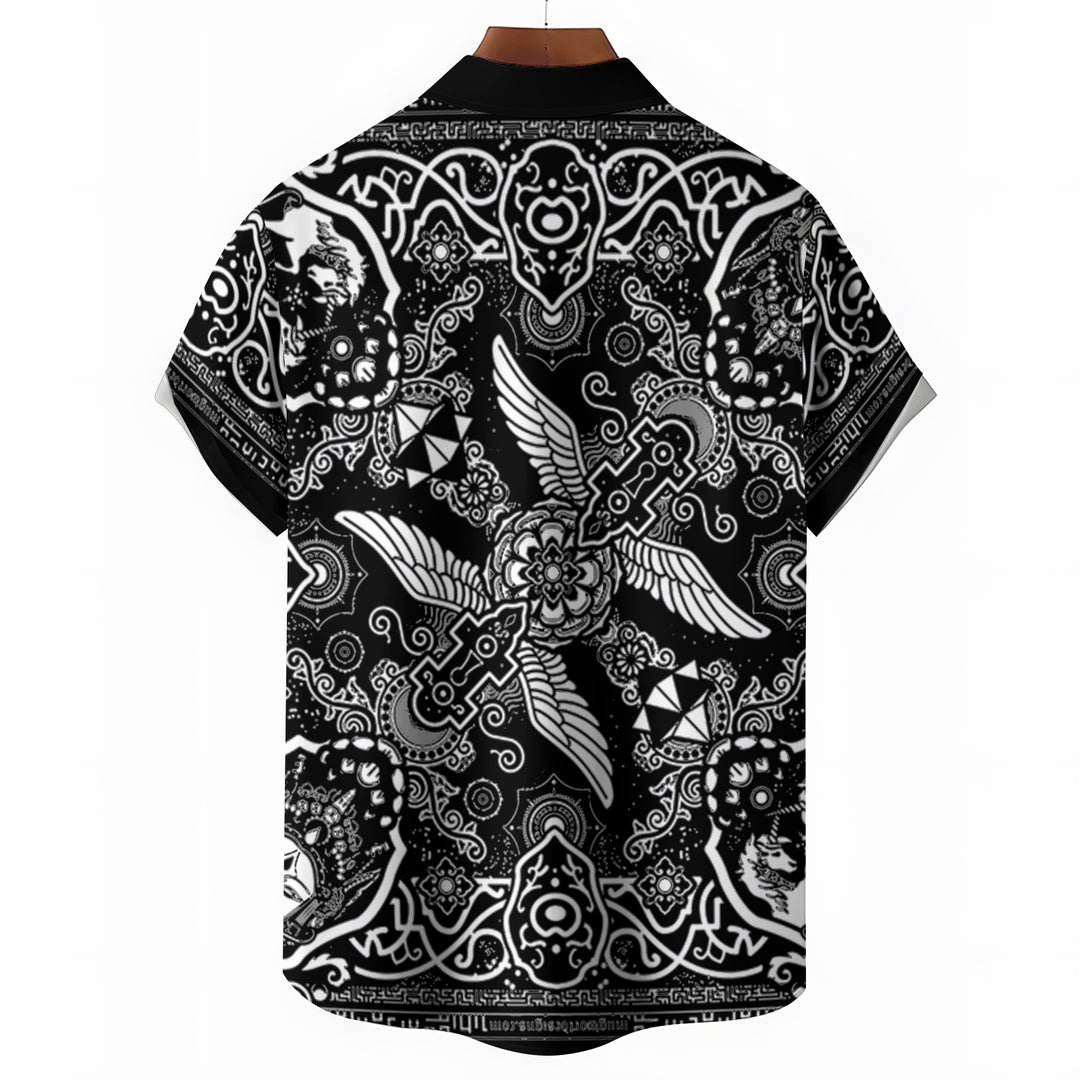 Men's Art Print Casual Short Sleeve Shirt 2404001428