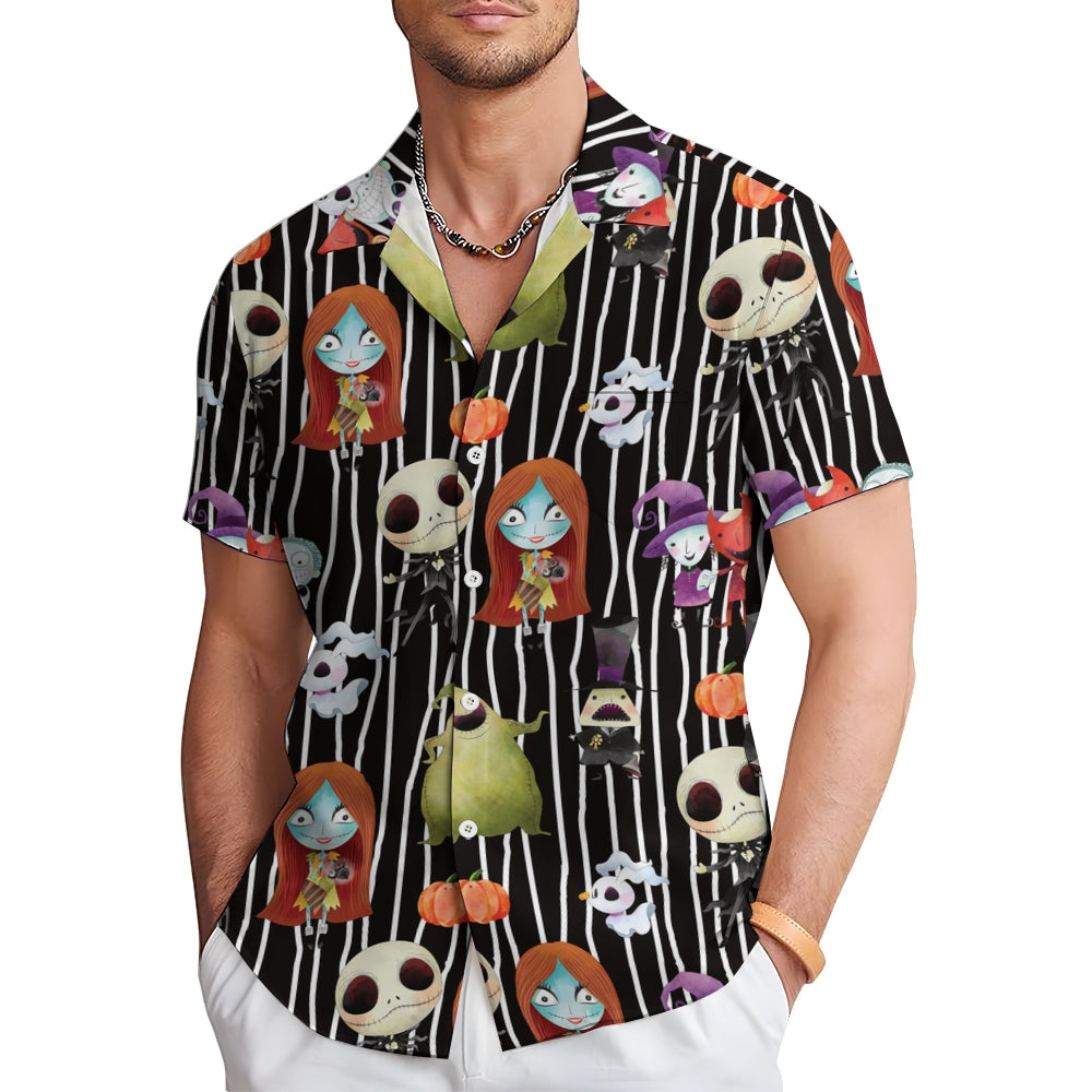 Cartoon Character Halloween Casual Large Size Short Sleeve Shirt 2407004411