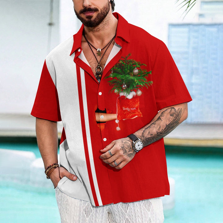 Men's Christmas Fun Print Casual Short Sleeve Shirt 2408007025