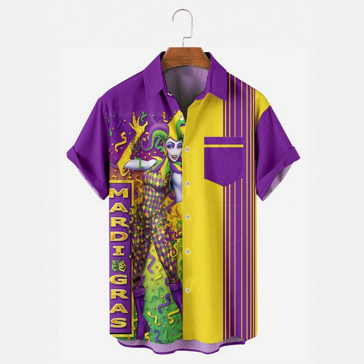 Mardi Gras Carnival Liberty Carnival Short Sleeve Shirt