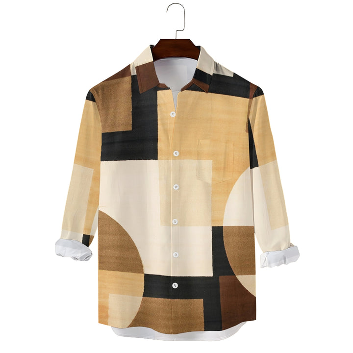 Men's Vibrant Colorblock Long Sleeve Casual Shirt 2411003906