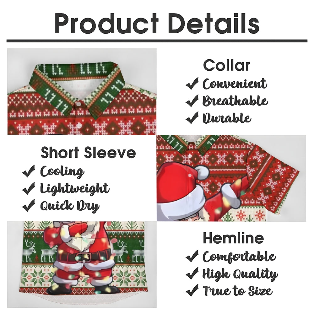 Christmas Santa Claus Casual Short Sleeve Shirt 2410002419