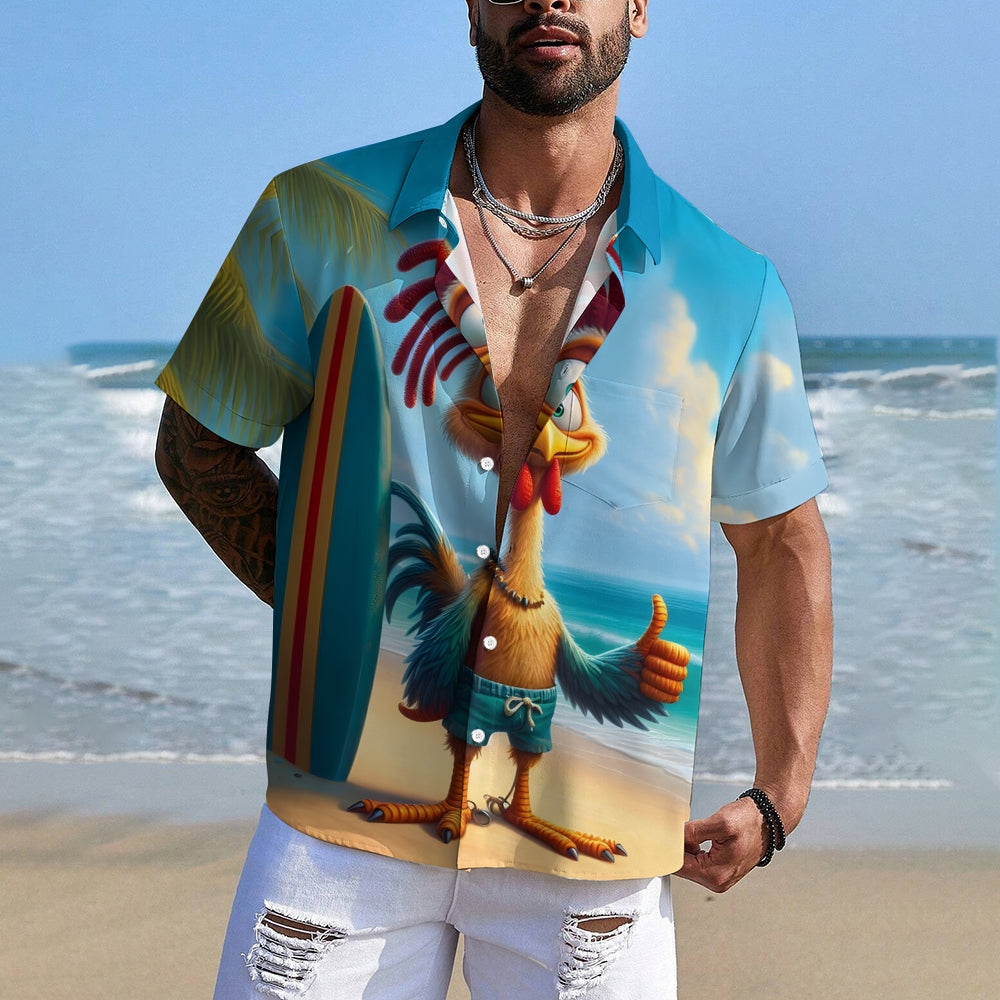 Hawaiian Rooster Surf Casual Short Sleeve Shirt 2409002673