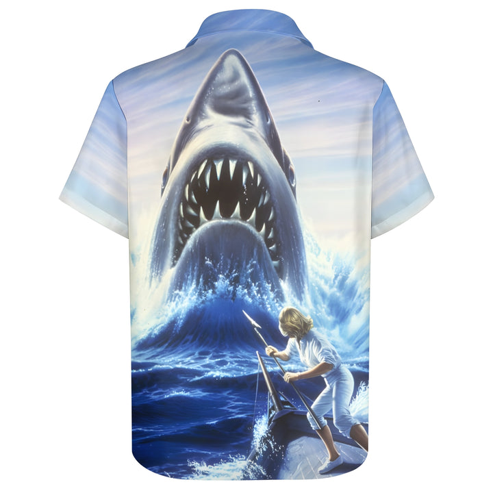 Men's Shark  Short Sleeve Shirt 2404001797