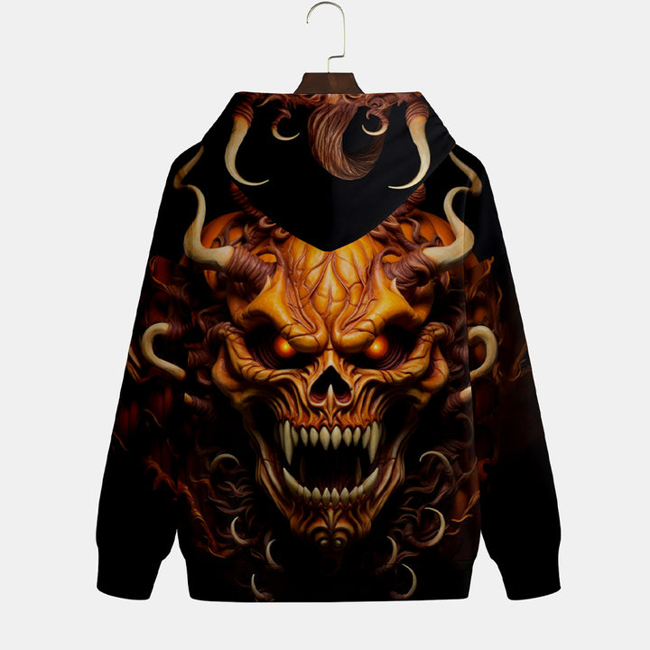 Baseball Halloween Horror Devil Print Hoodie