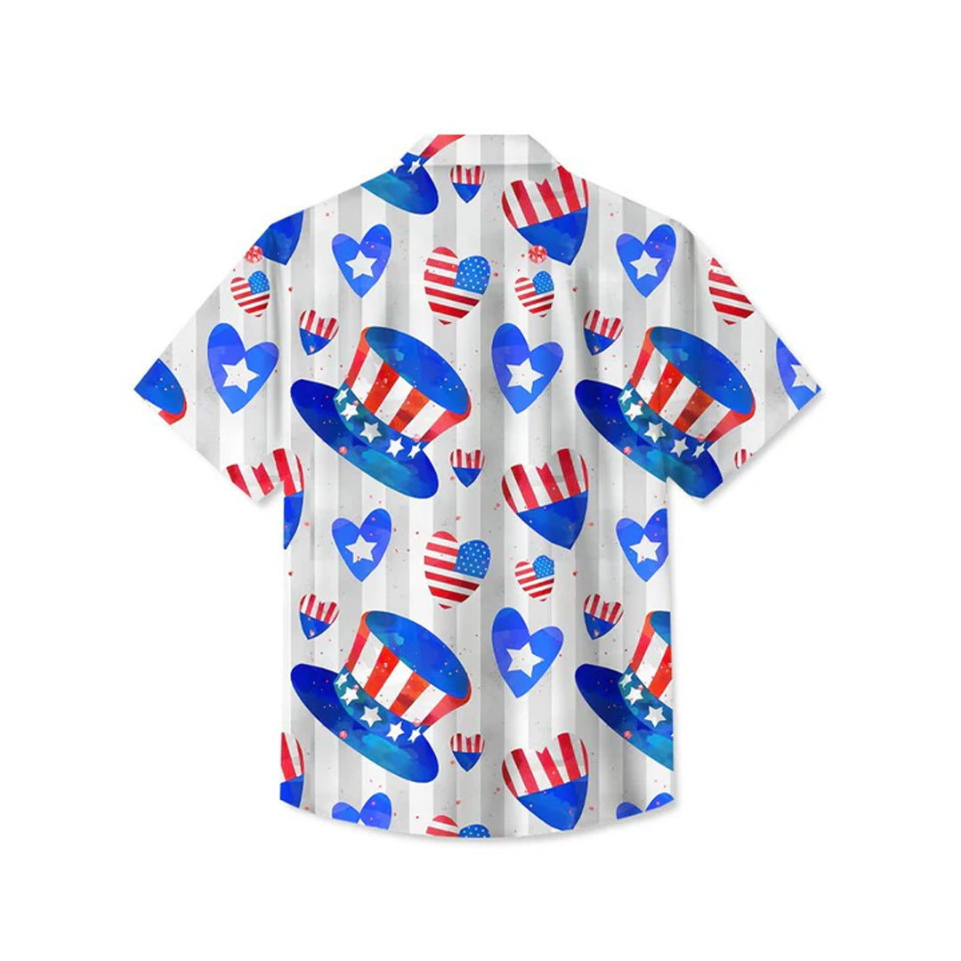Summer Holiday Independence Day Flag Casual Vacation Shirt