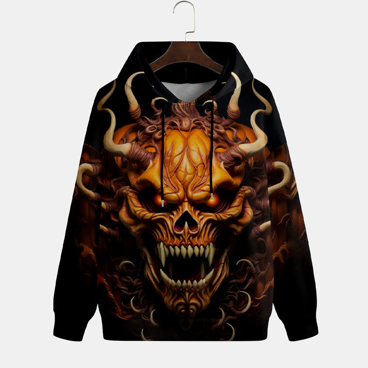 Baseball Halloween Horror Devil Print Hoodie