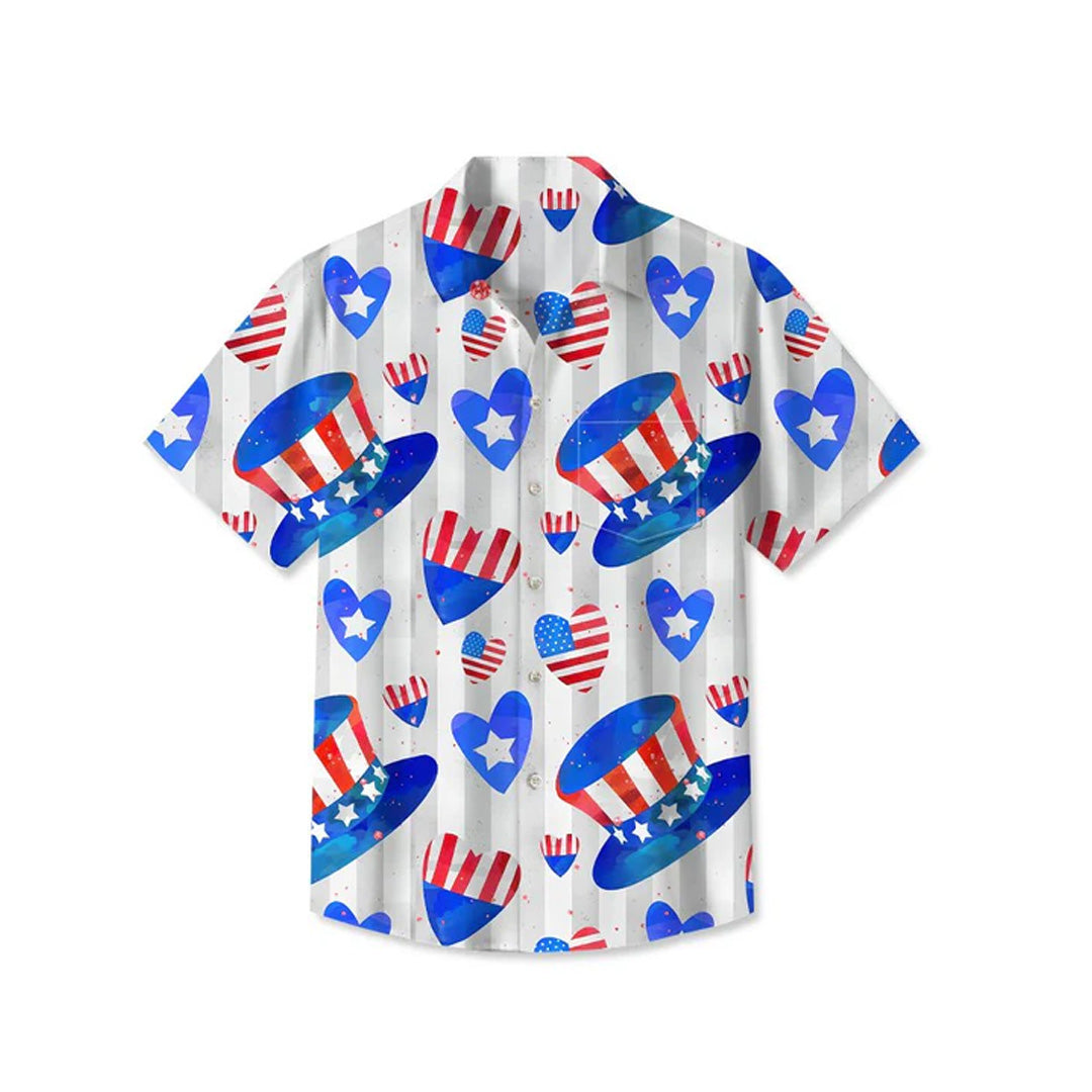 Summer Holiday Independence Day Flag Casual Vacation Shirt