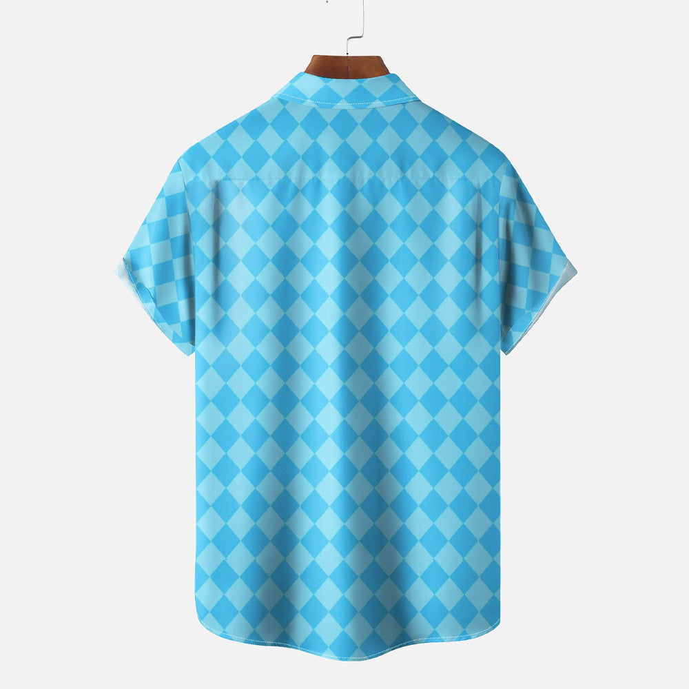 Oktoberfest Retro Beer Casual Short Sleeve Shirt