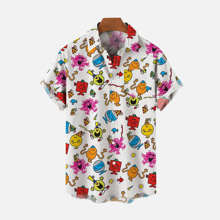 Cartoon Cute Character Casual Short-Sleeved Shirt