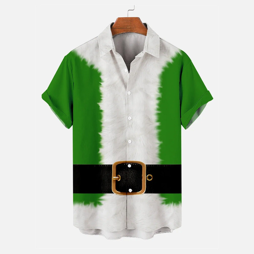 Men's Creative Design Christmas Short-Sleeved Shirt