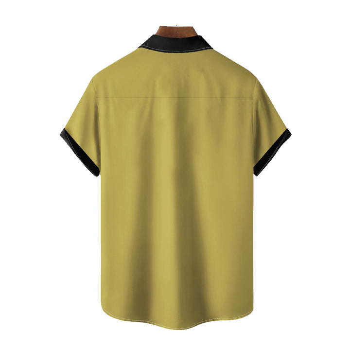 Yellow Cat Print Casual Oversized Short-Sleeved Shirt