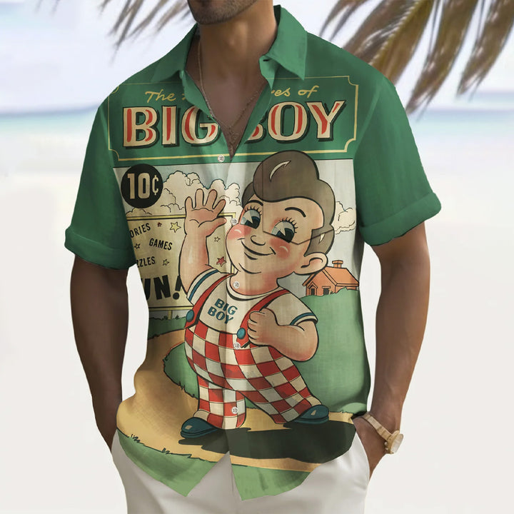 Cartoon Character Printed Casual Short Sleeve Shirt 2409000635