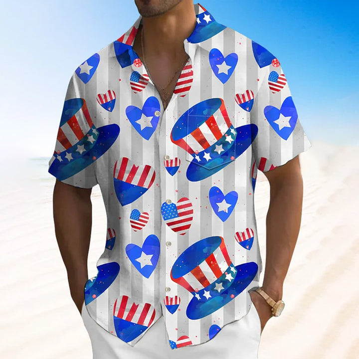 Summer Holiday Independence Day Flag Casual Vacation Shirt