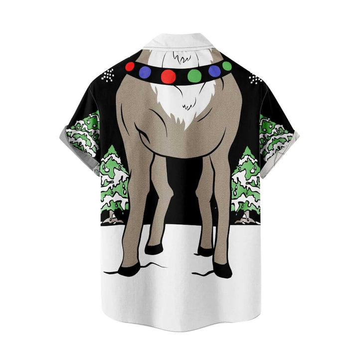 Christmas Reindeer Print Casual Plus Size Shirts