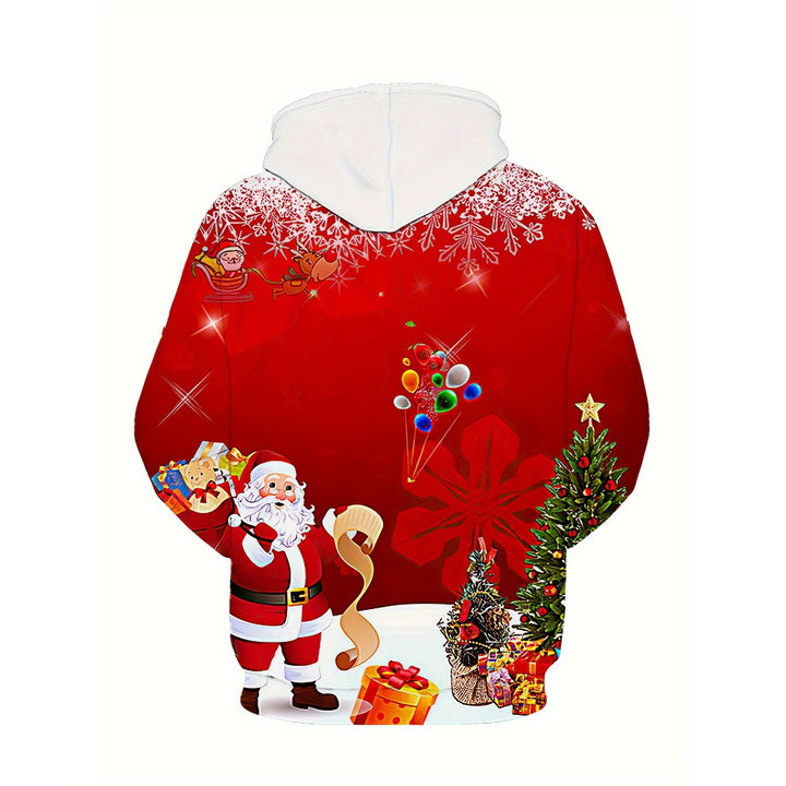 Men's Christmas Santa Print Long Sleeve Hoodie