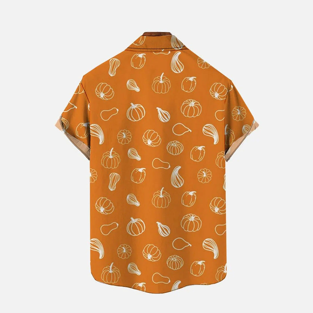 Thanksgiving Turkey Riding T-Rex Short Sleeve Shirt