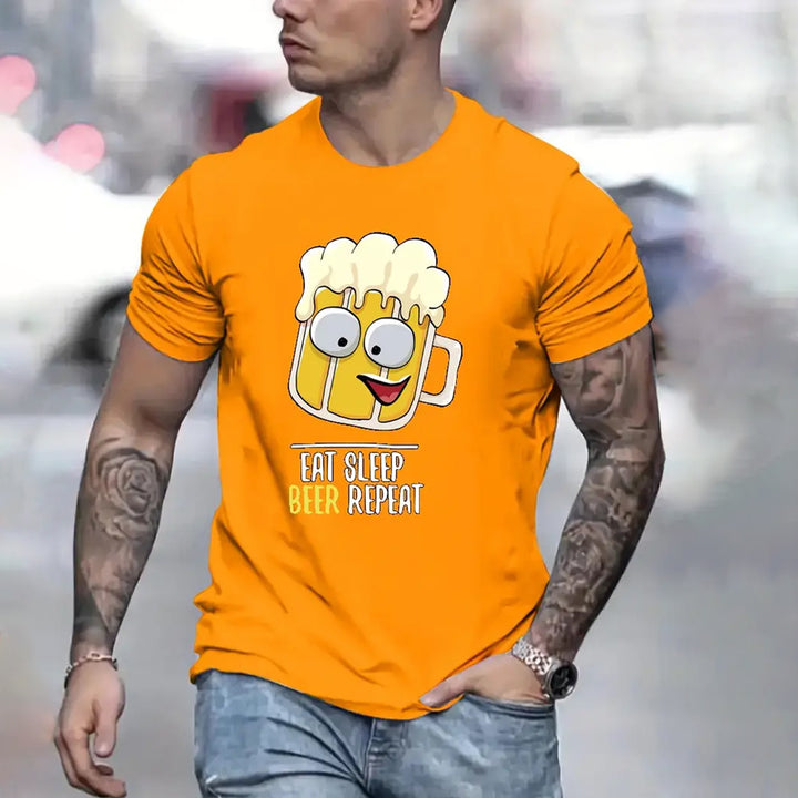 Oktoberfest Multi-Color Fun Printed Short-Sleeved T-Shirt