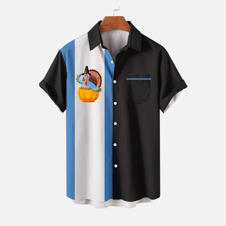 Thanksgiving Turkey Casual Short Sleeve Shirt