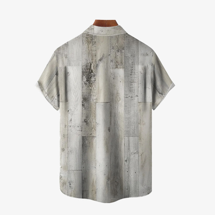 Faith Cross Print Oversized Cotton and Linen Short Sleeve Shirt