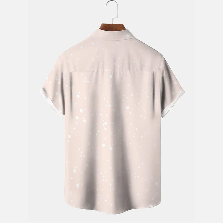 Christmas Button Pocket Short-sleeved Shirt