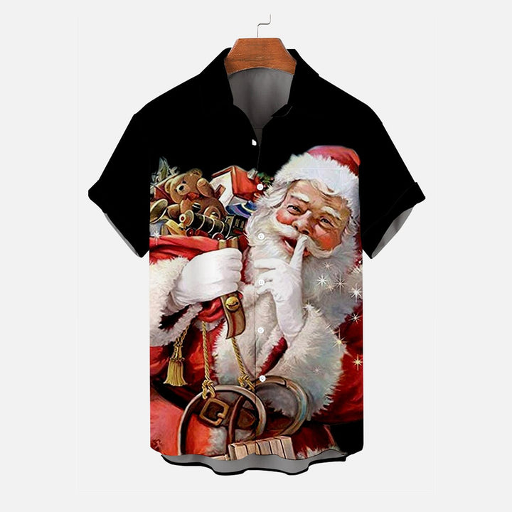 Santa Gift Breast Pocket Hawaiian Shirt