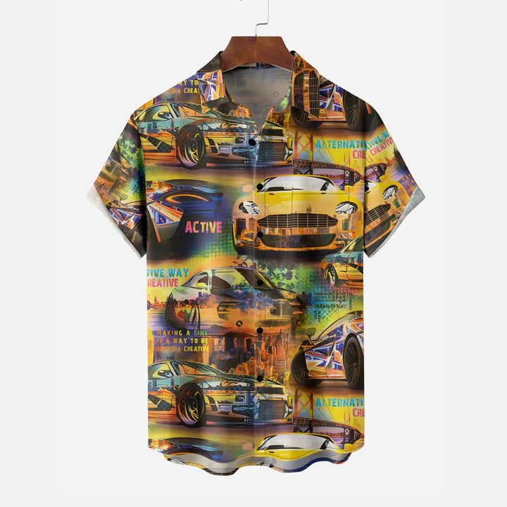 Racing Casual Large Size Short Sleeve Shirt