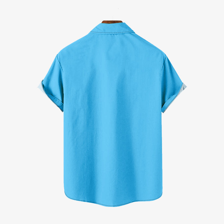 Men's Modified Car Cartoon Stripe Print Large Short Sleeve Shirt