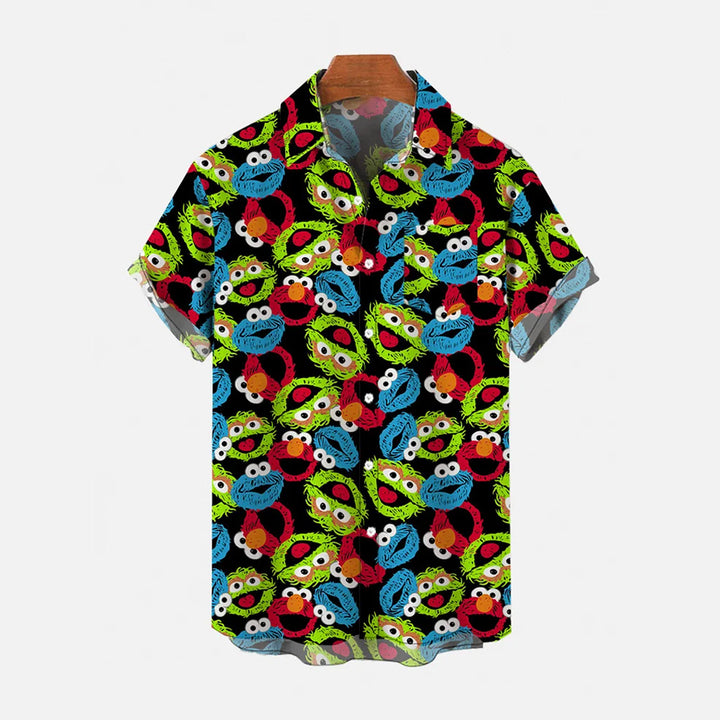 Colorful Classic Cartoon Character Short-Sleeved Shirt