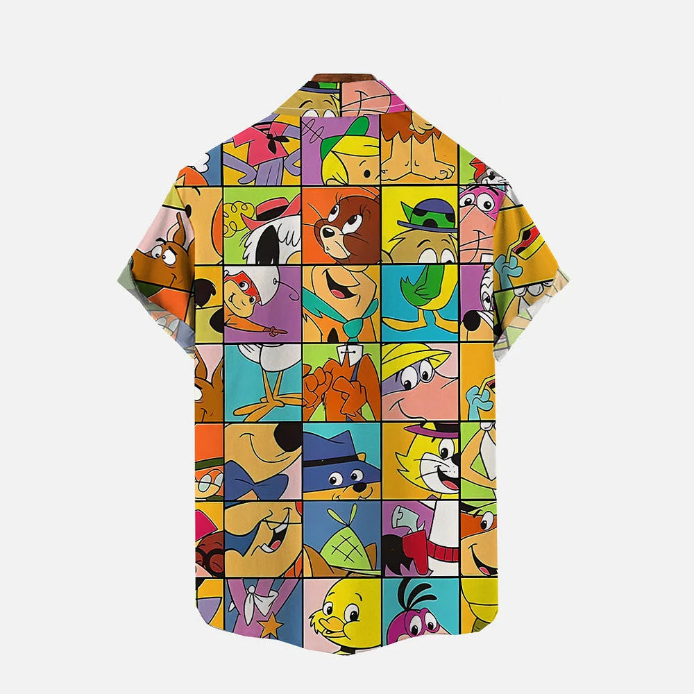 Cute Cartoon Animal Characters Short Sleeve Shirt