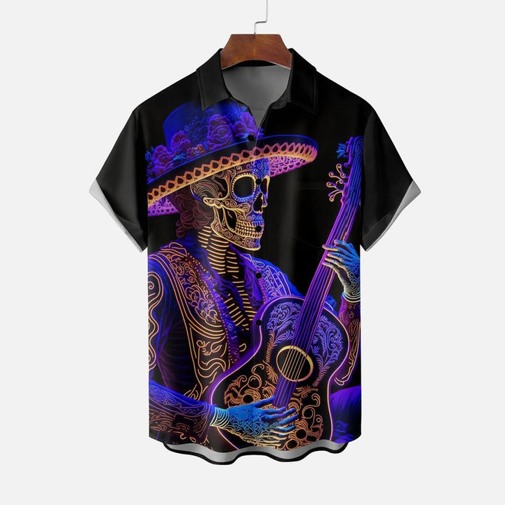 Mexican Day of the Dead Casual Short Sleeve Shirt