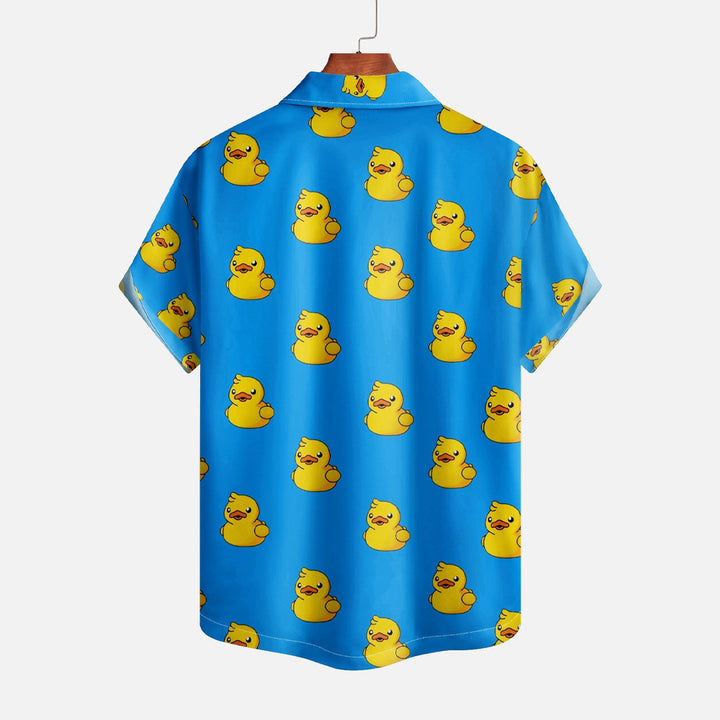 Little Yellow Duck Fun Print Casual Large Size Short-Sleeved Shirt