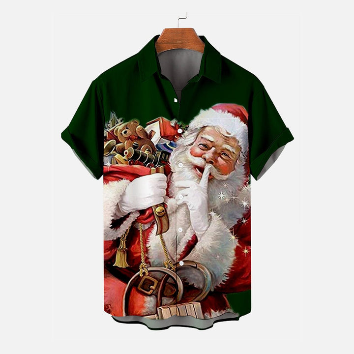 Santa Gift Breast Pocket Hawaiian Shirt