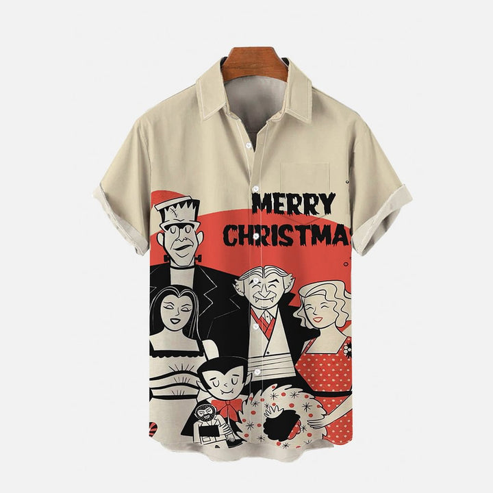 Merry Christmas Classic Horror Family Short Sleeve Shirt