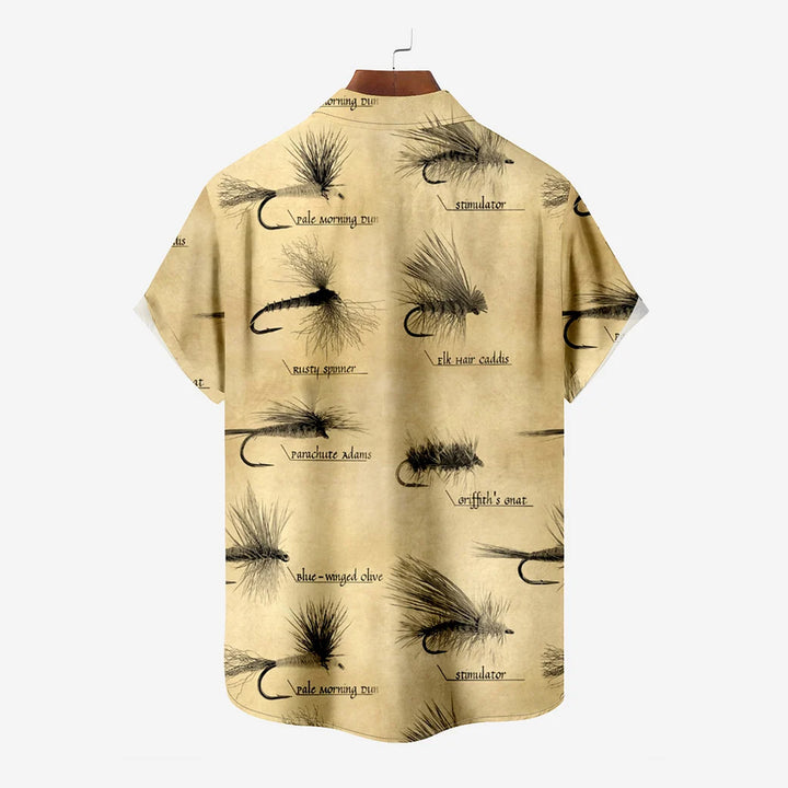 Nostalgic Fishing Fishing Baits Chest Pocket Shirt