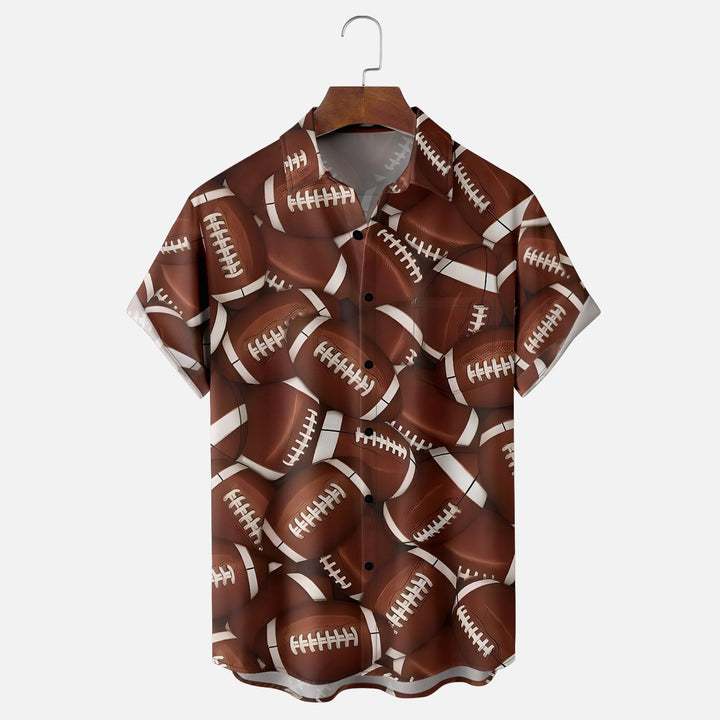 Super Bowl American Football Chest Pocket Hawaiian Shirt