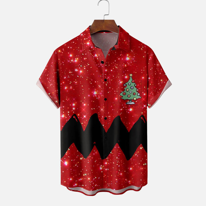 Charlie's Christmas Tree Chest Pocket Hawaiian Shirt