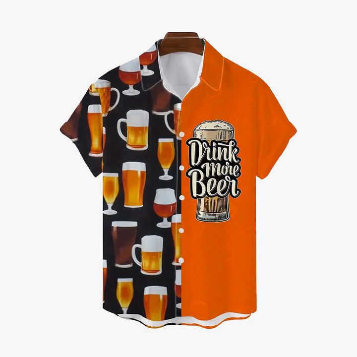 Oktoberfest Print Men's Casual Short Sleeve Shirt