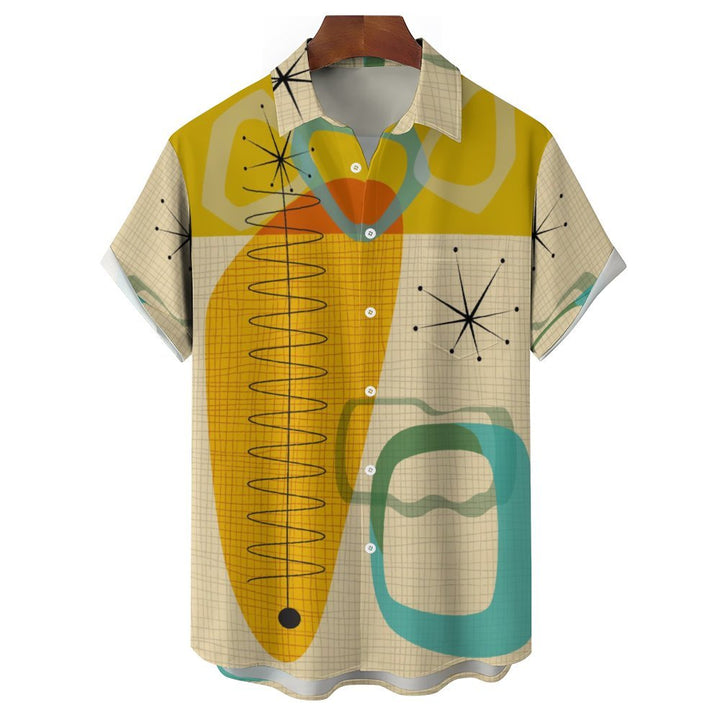 Geometric Casual Short Sleeve Shirt 2311000122