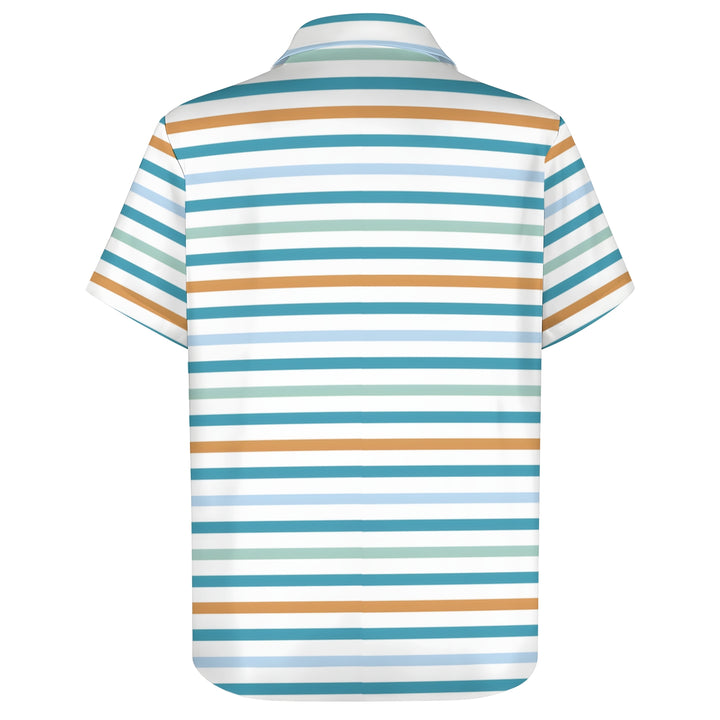 Men's Cartoon Stripes Casual Short Sleeve Shirt 2403000290