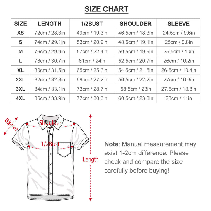 Men's Art Casual Short Sleeve Shirt 2402000253