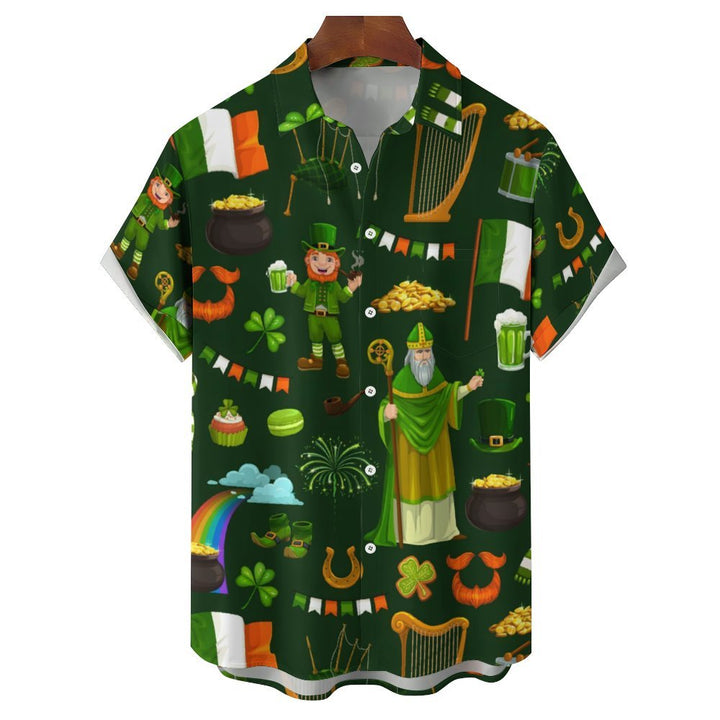 Men's St. Patrick's Day Casual Short Sleeve Shirt 2401000002