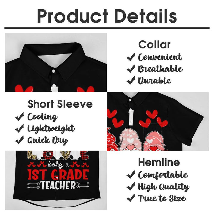 Valentine's Day Fun Copywriting Casual Short Sleeve Shirt 2401000102