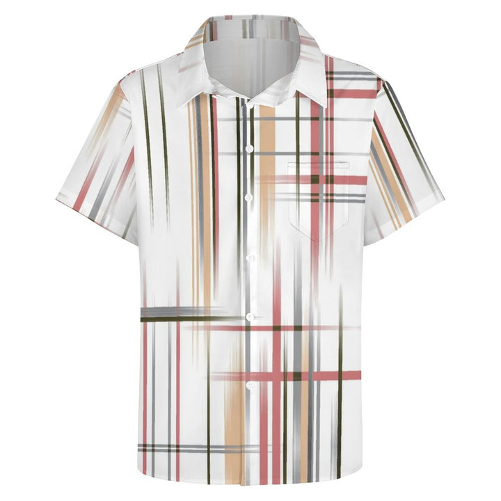 Men's Gradient Stripe Casual Short Sleeve Shirt 2310000885