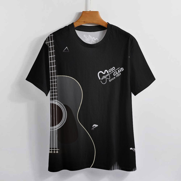 Men's Music Guitar Crew Neck Casual T-Shirt 2401000400