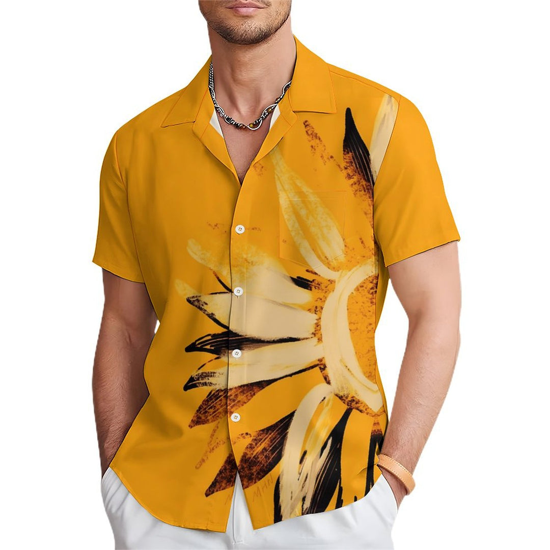 Men's Sunflower Casual Short Sleeve Shirt 2402000312