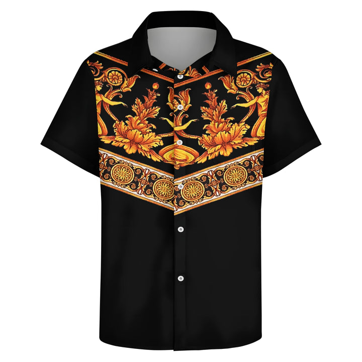 Men's Baroque Casual Short Sleeve Shirt 2403000128