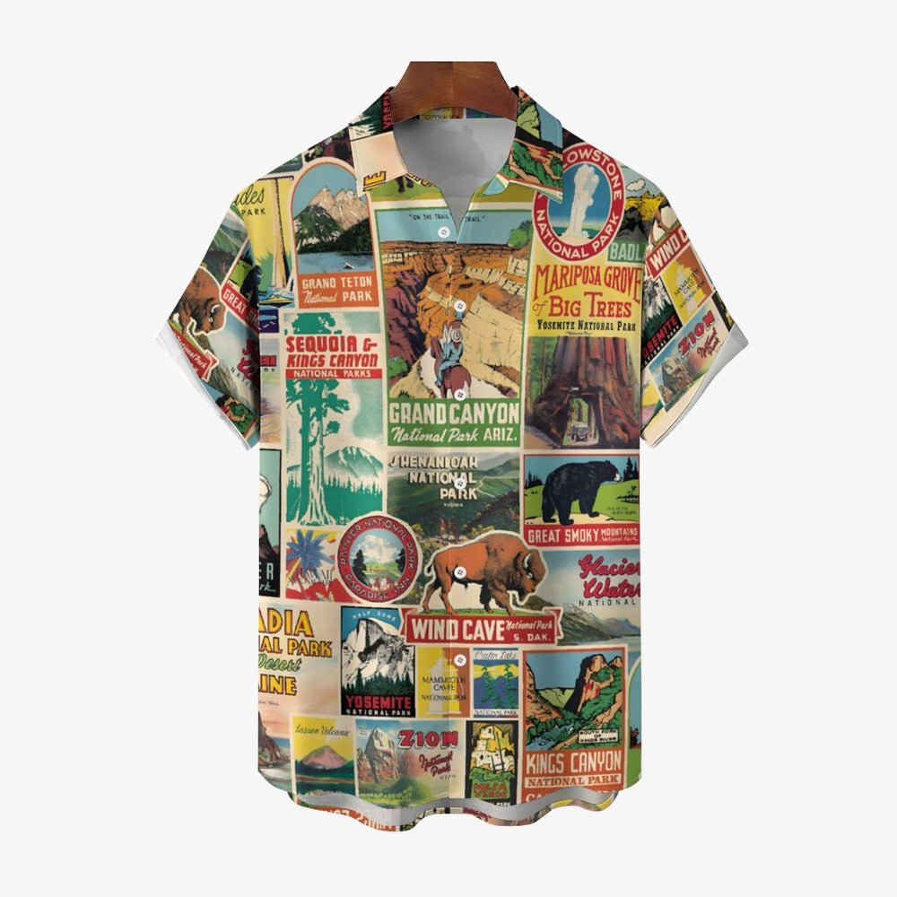 Men's National Park Casual Short Sleeve Shirt 2402000358