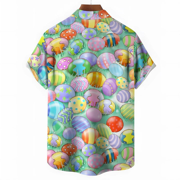 Easter Egg Casual Short Sleeve Shirt 2402000034