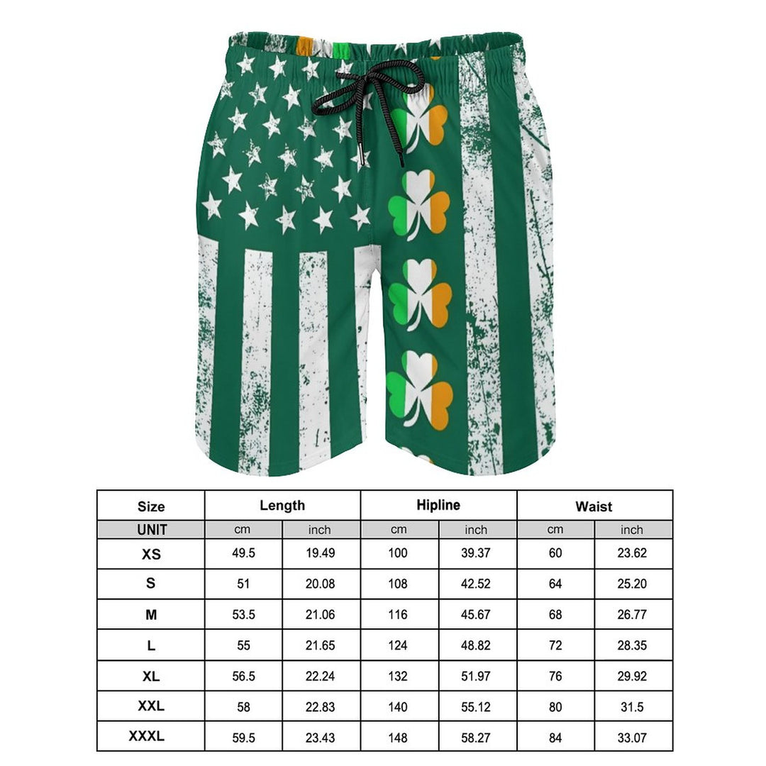 Men's Sports St Patrick‘s Day Shamrock  Beach Shorts 2312000413